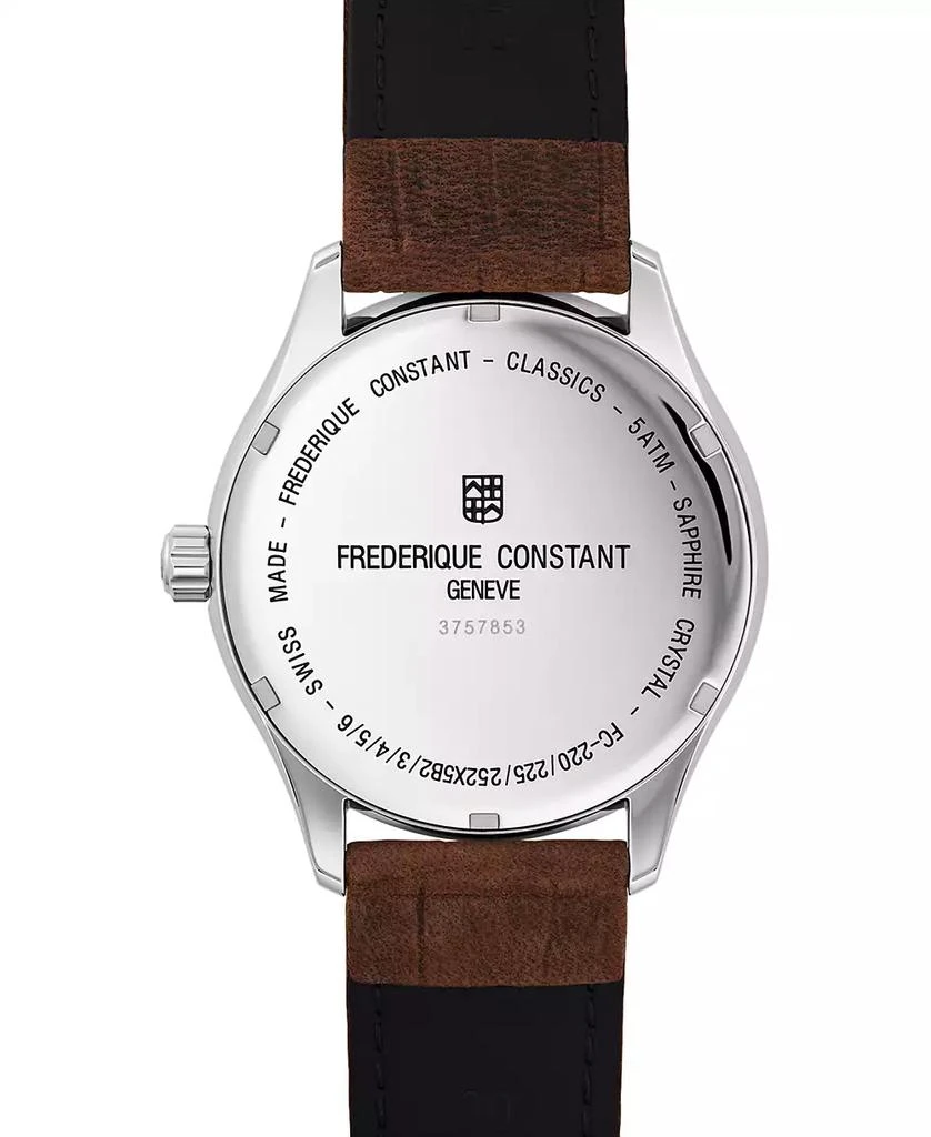 Frederique Constant Men's Swiss Classics Brown Leather Strap Watch 40mm 4