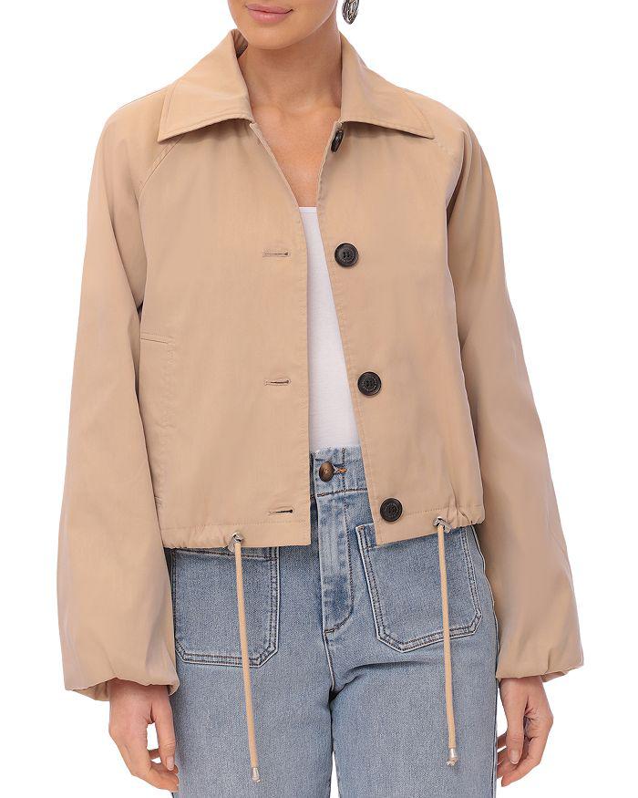 Bagatelle Button Front Cropped Trench Jacket