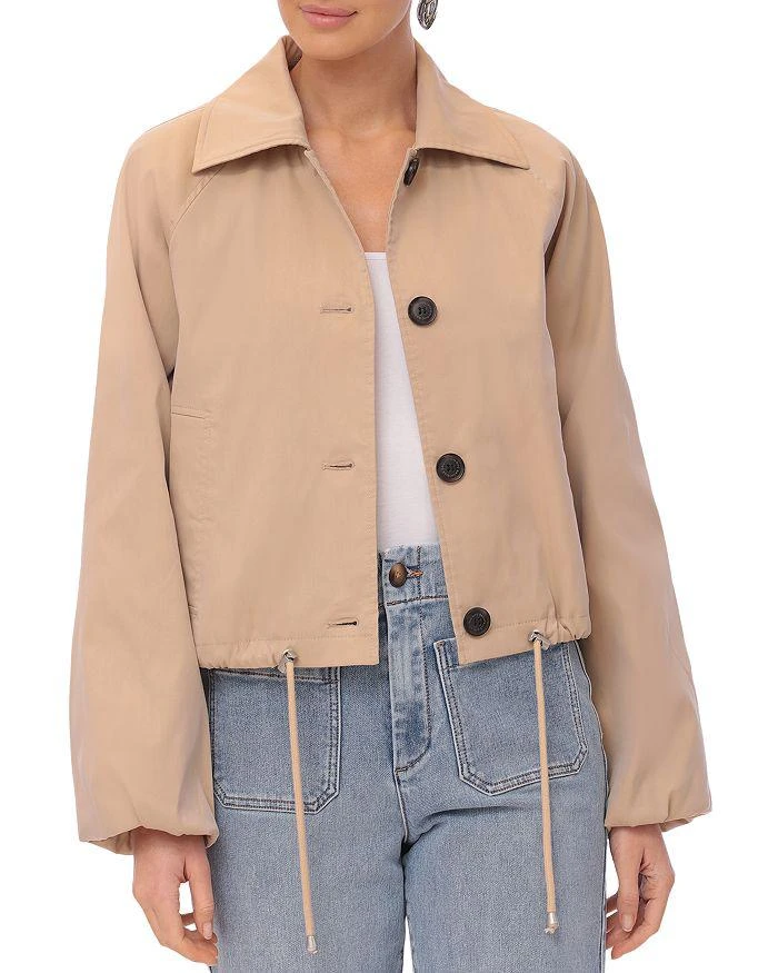 Bagatelle Button Front Cropped Trench Jacket 1