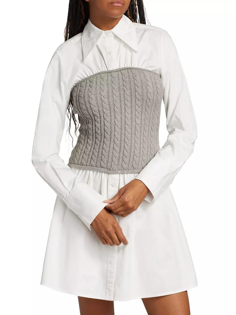 En Saison Waverly Cotton & Cable-Knit Shirtdress 3