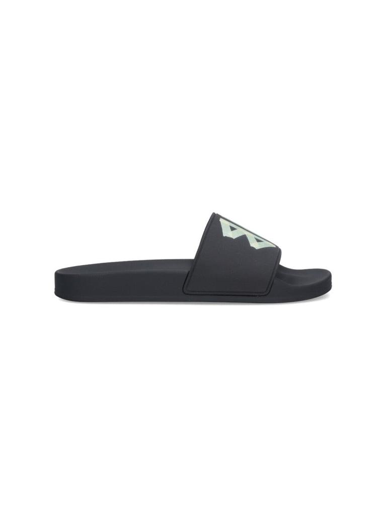 【BALENCIAGA】プールロゴゴムスライド ブラック Balenciaga Men's BB Logo Pool Slide Sandals | Neiman Marcus