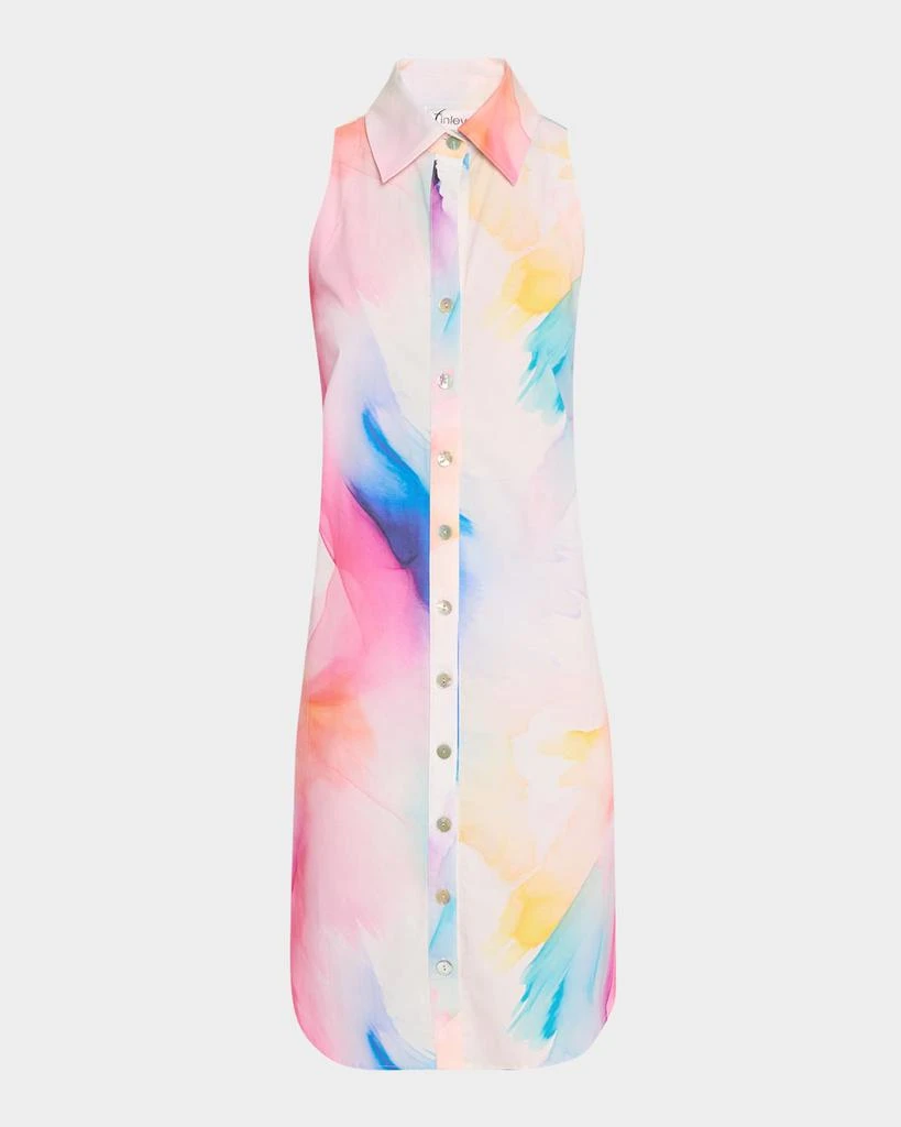 Finley Swing Sleeveless Abstract-Print Shirtdress 1