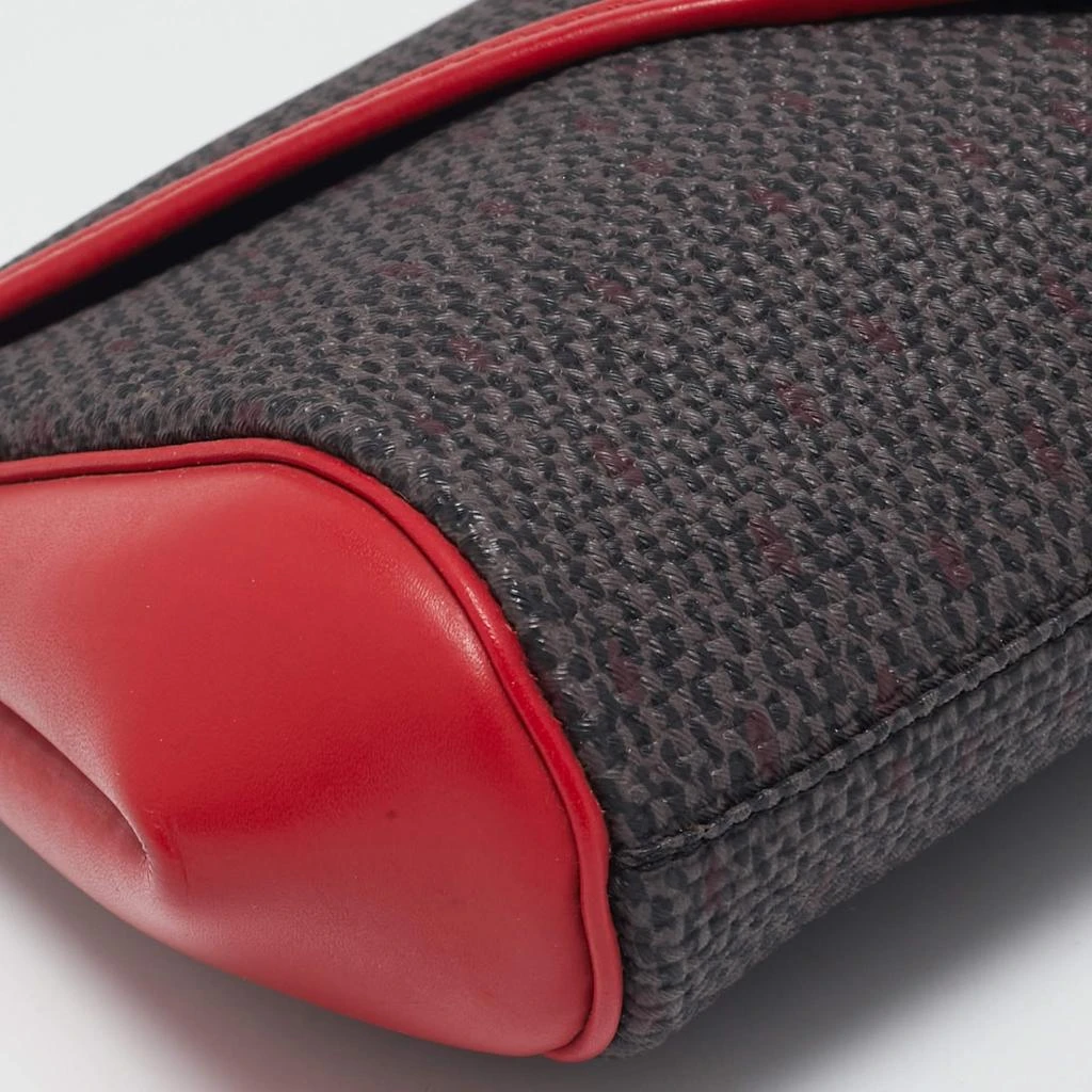 Yves Saint Laurent Yves Saint Laurent Grey/Red Coated Canvas and Leather Vintage Clutch 11