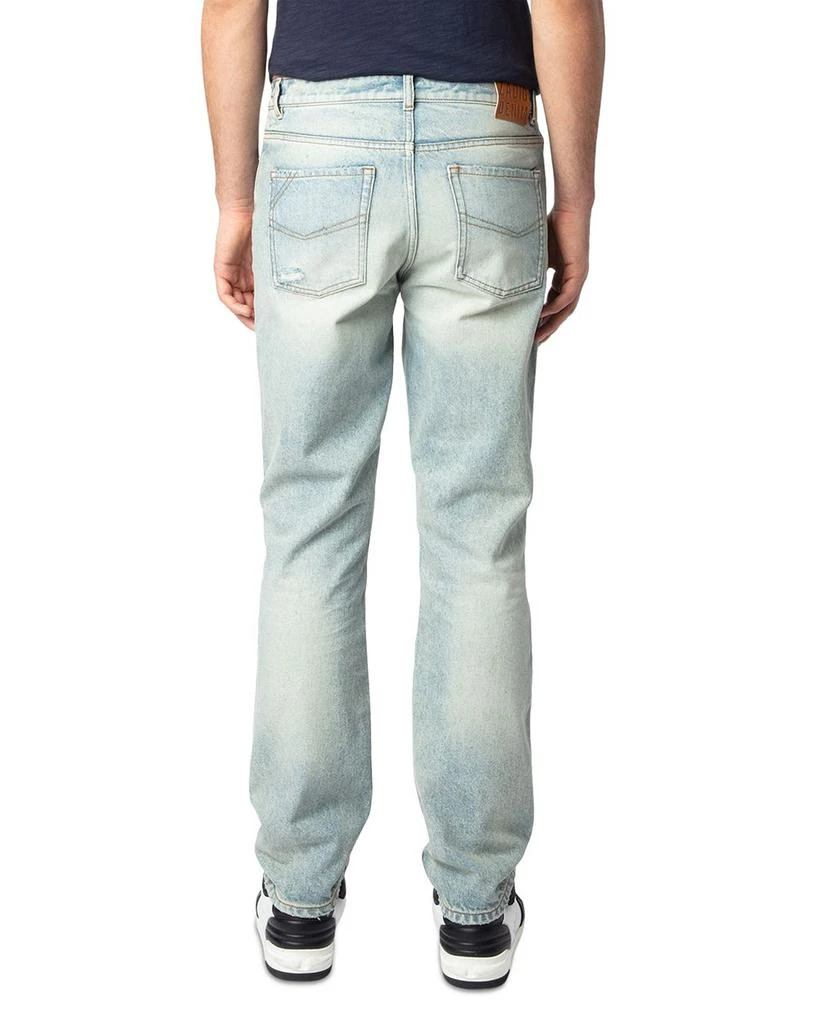 ZADIG & VOLTAIRE John Distressed Straight Fit Jeans in Light Blue 4