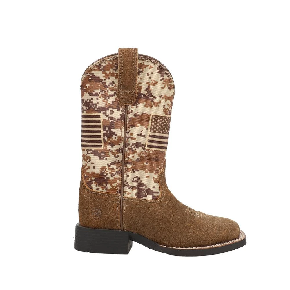 Ariat Patriot Antique Camo Square Toe Pull On Cowboy Boots (Little Kid)