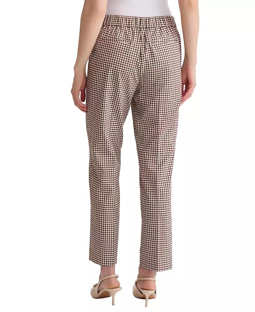 JONES NEW YORK Women's Check Print High-Rise Ankle Pants
