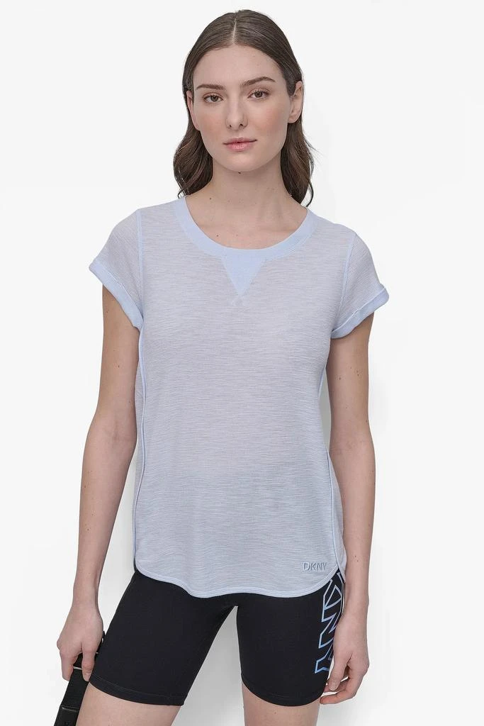 DKNY SLUB WAFFLE-KNIT TEE 1