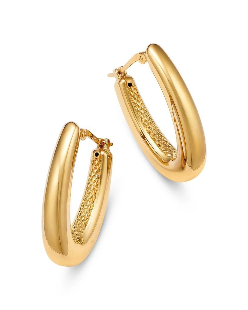 Bloomingdale's Fine Collection Polished V Shape Hoop Earrings 14K Yellow Gold 1
