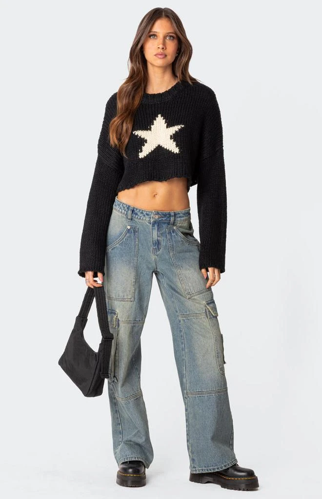 Edikted Mega Star Cropped Sweater 2