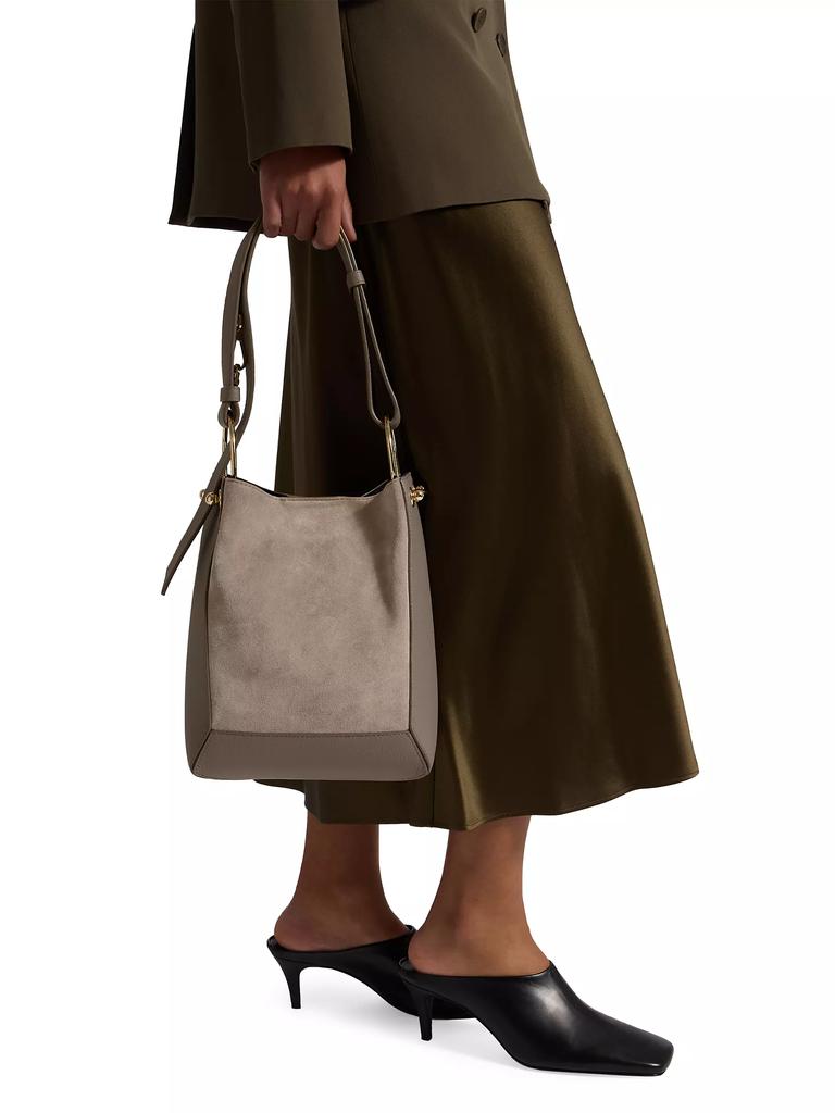 Strathberry Lana Midi Suede Bucket Bag