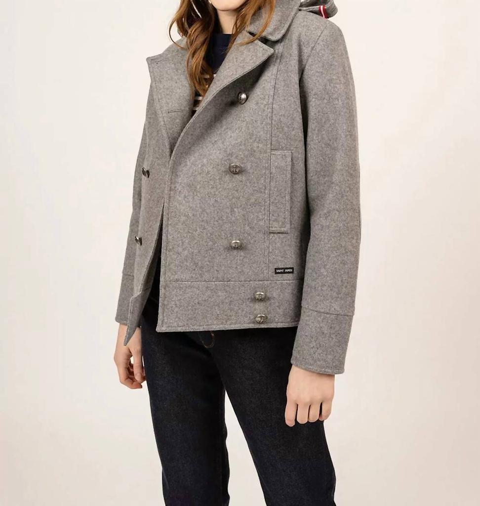 Saint James Ste Brigitte Coat Jacket In Gray