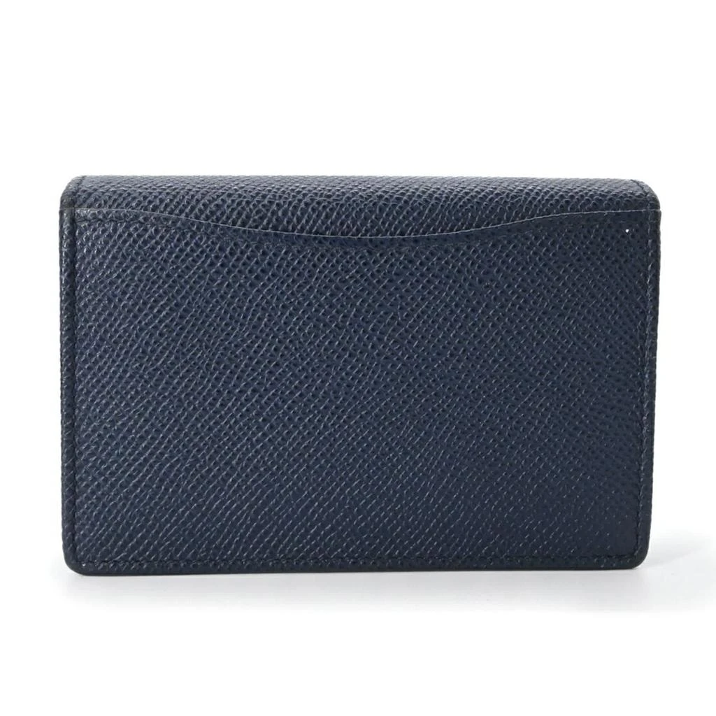 BVLGARI blue Navy Leather Business Card Case (Pre-Owned) 4