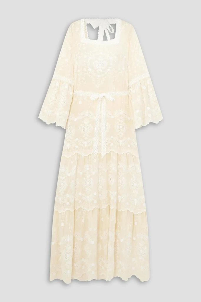 MIGUELINA Charlize appliquéd embroidered broderie anglaise cotton-blend maxi dress 1