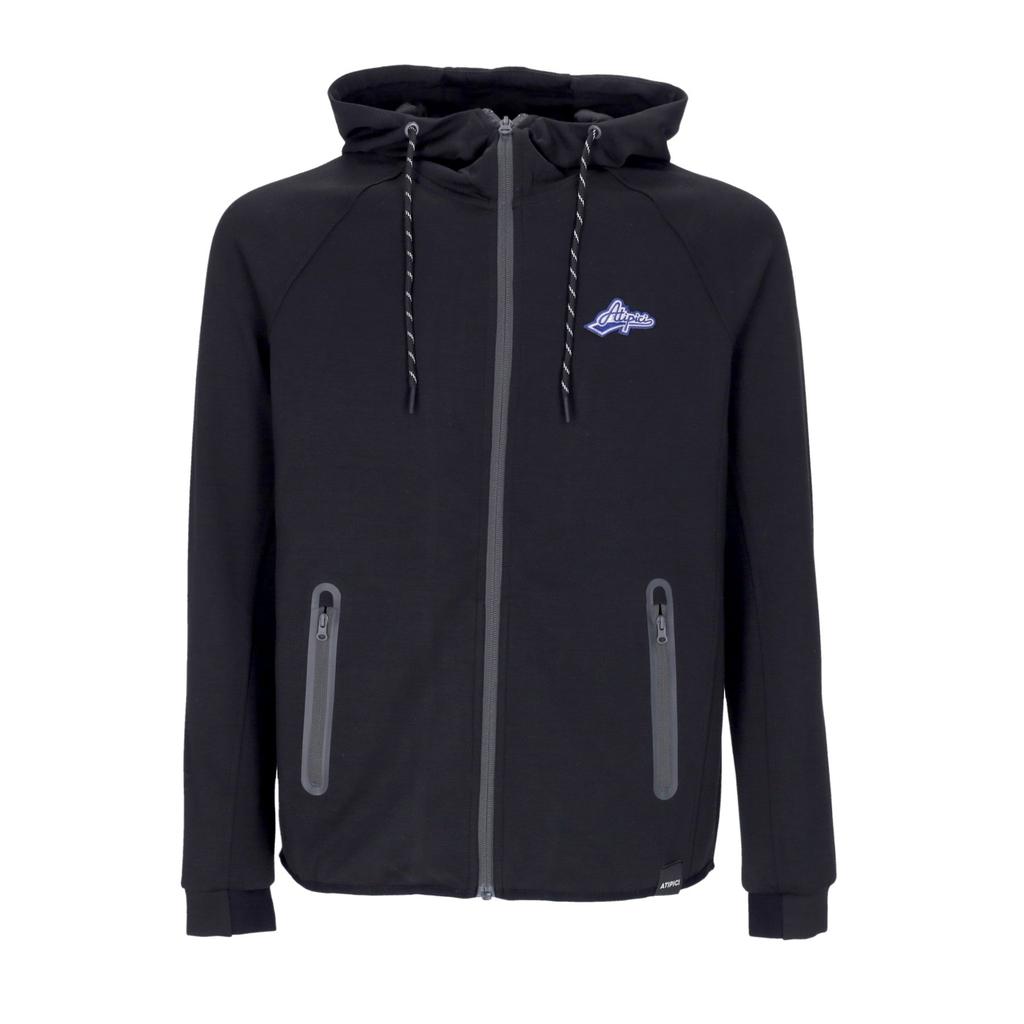 Atipici Men
s Lightweight Hooded Zip Sweatshirt Black Label Future Hoodie Black