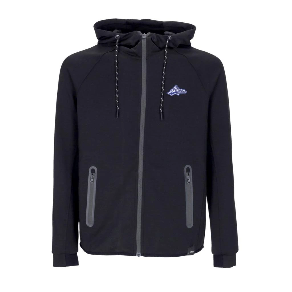 Atipici Men
s Lightweight Hooded Zip Sweatshirt Black Label Future Hoodie Black 1