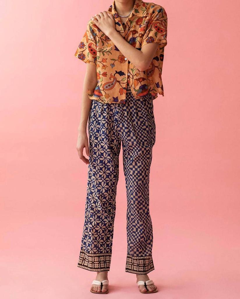 Alix of Bohemia Lilo Shirt In Gardenia Print Orange