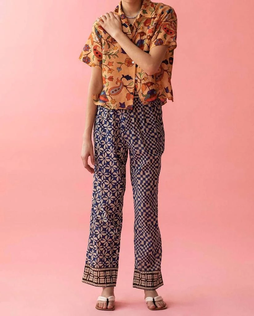 Alix of Bohemia Lilo Shirt In Gardenia Print Orange 2