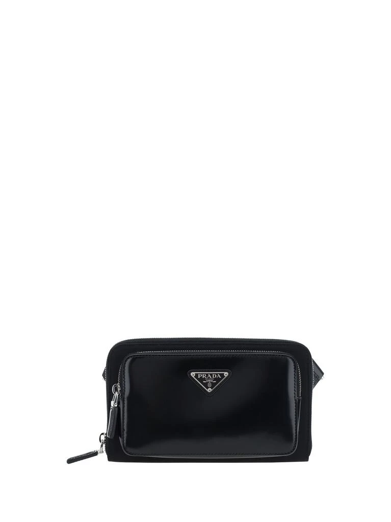 Prada Prada Enamel Triangle Logo Shoulder Bag 1