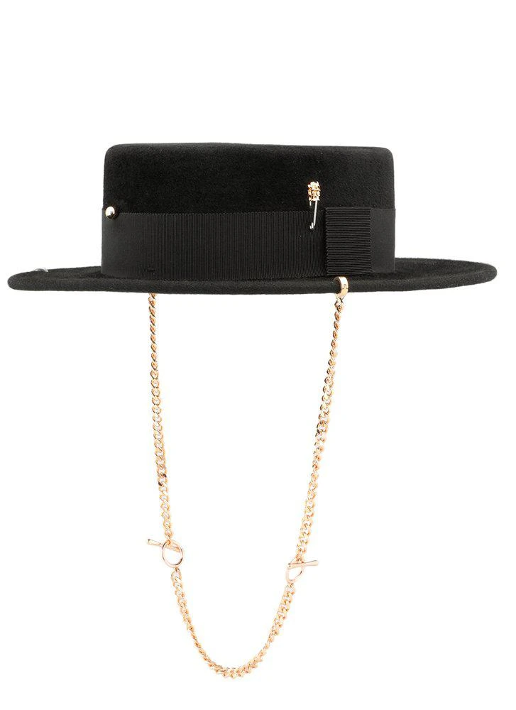 Ruslan Baginskiy Ruslan Baginskiy Chain Detail Boater Hat 1