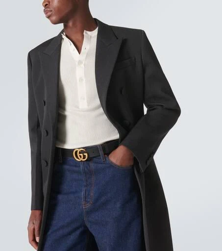 Gucci Leather belt with Double G buckle 2