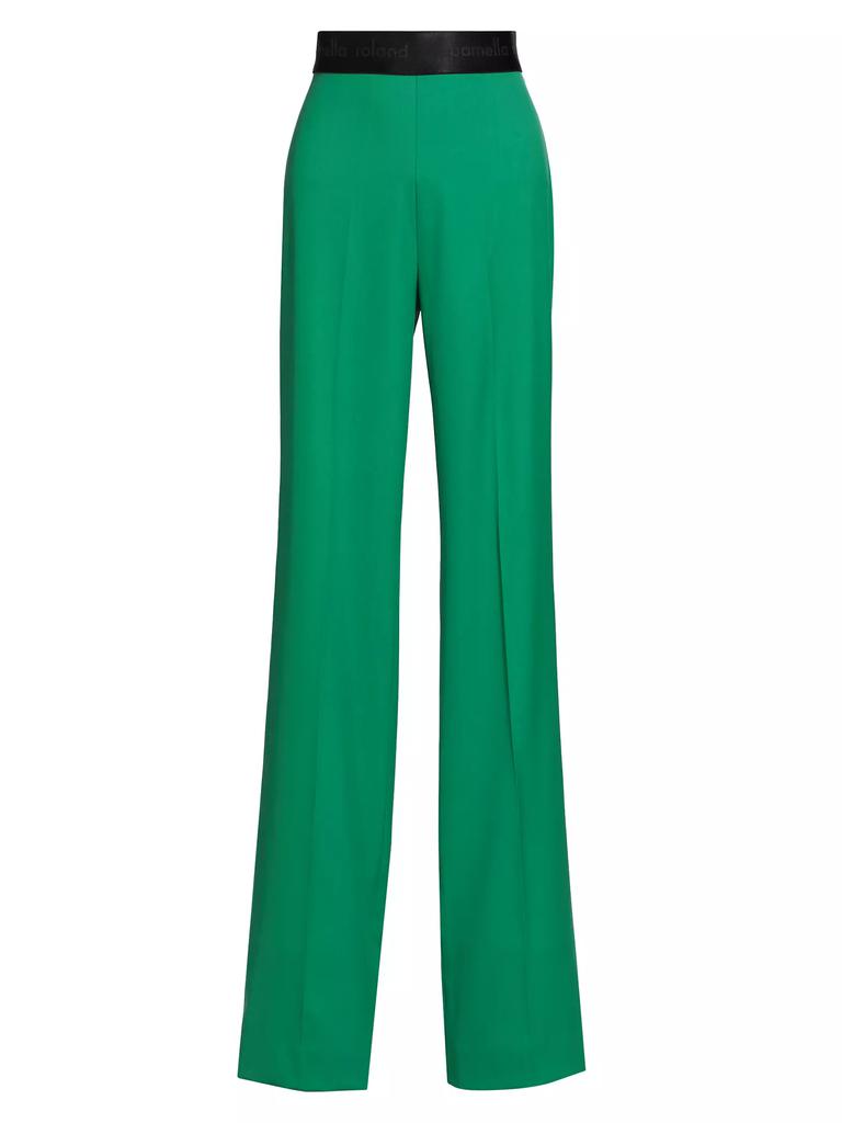 Pamella Roland Cashmere Creased-Front Dress Trousers