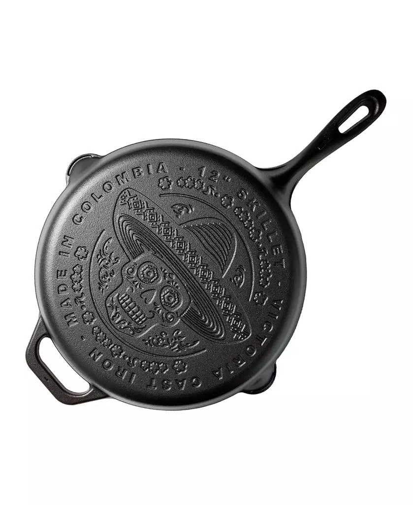 Victoria Cast Iron 12" Skillet with Helper Handle 1