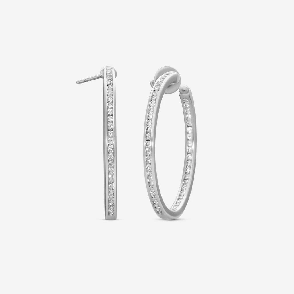 Mémoire Mémoire Channel Set 18K White Gold Diamond Hoop Earrings CHHO26435358W72000-copy