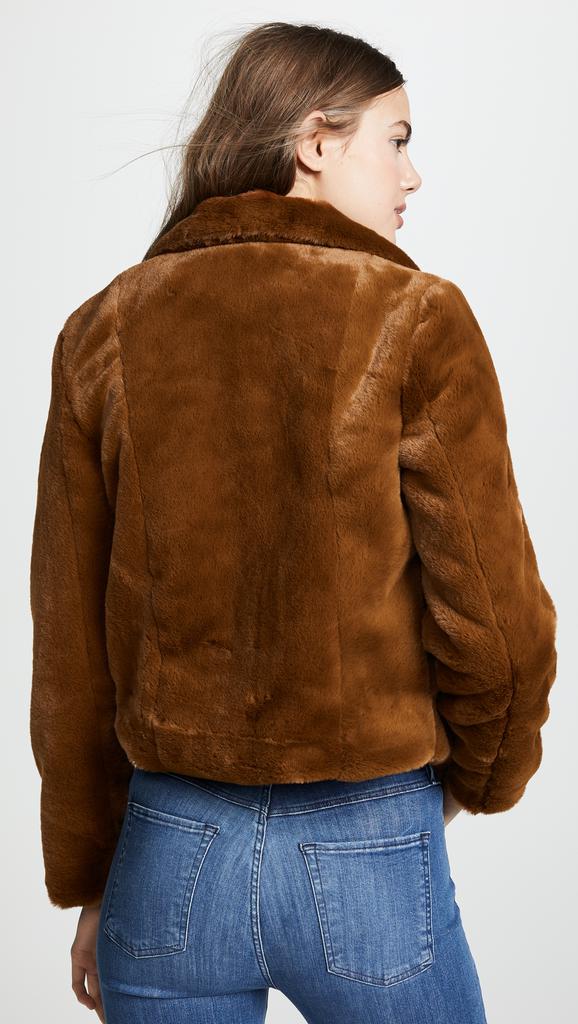 BLANKNYC Cropped Faux Fur Jacket