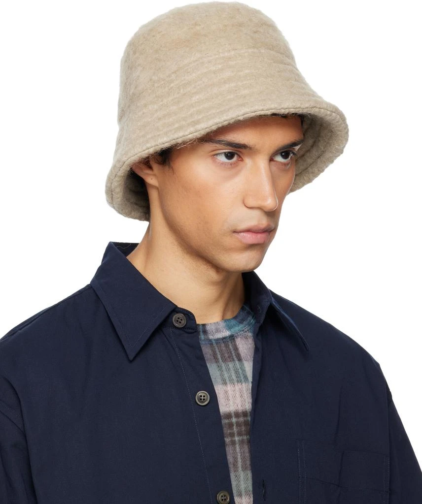 Dries Van Noten Beige Wool Mohair Bucket Hat 2