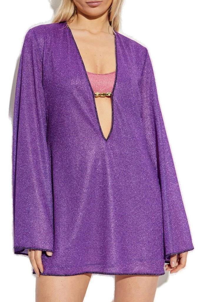 Oséree Oséree Lurex Thread V-Neck Mini Dress 2