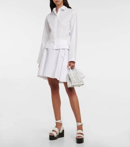 Alaïa Ruffled cotton poplin miniskirt 2