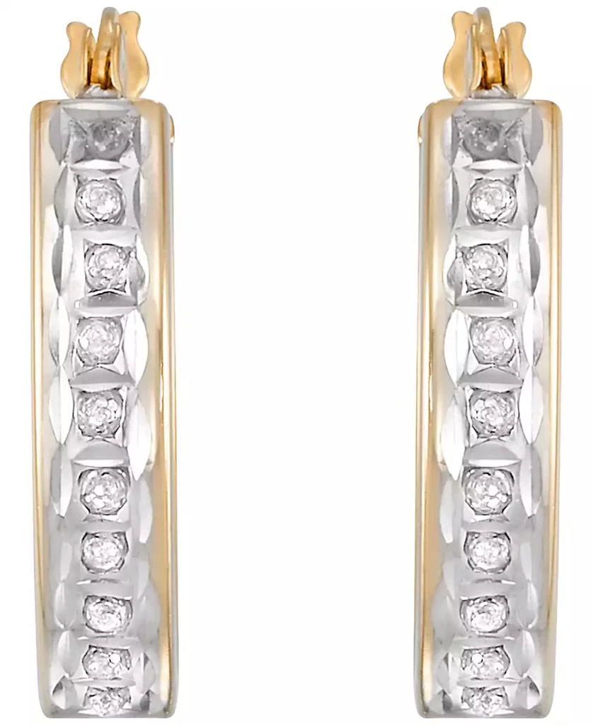 Macy
s Diamond Hoop Earrings (0.01 ct. t.w.) in 18k Yellow Gold Over Sterling Silver 3