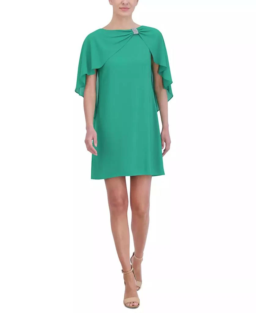 Jessica Howard Women's Rhinestone-Embellished Capelet Shift Dress 1