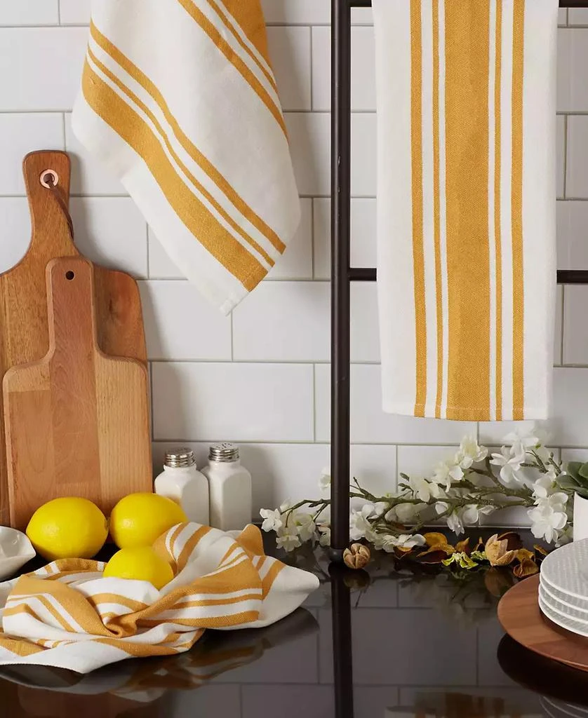 Design Imports Everyday Kitchen Dishtowel Collection Large Chef Stripe Tea Towel, 18x28", Honey Gold, 3 Count 6
