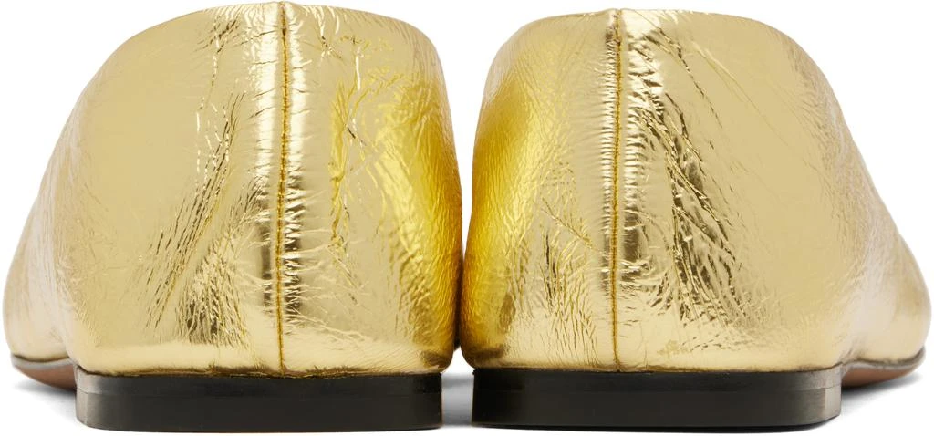 The Row Gold Square Ballerina Flats 2
