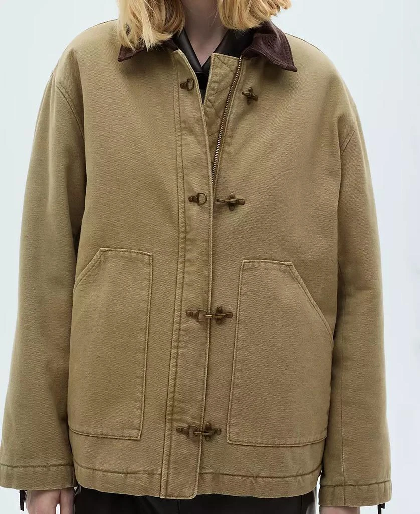 Mango Women's Contrasting Collar And Pockets Detail Parka Jacket 5