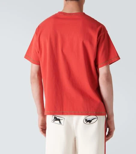 BODE Twin Parakeet embroidered cotton T-shirt 4