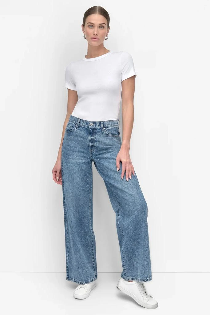 DKNY HIGH Rise Length WIDE LEG WITH RHINESTONE EMBELLISHMENT 7