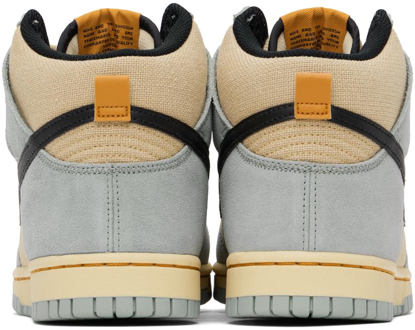 Nike Beige & Blue Dunk Hi Retro SE Sneakers