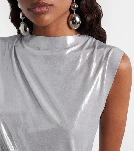 Norma Kamali Twist metallic-effect top 4