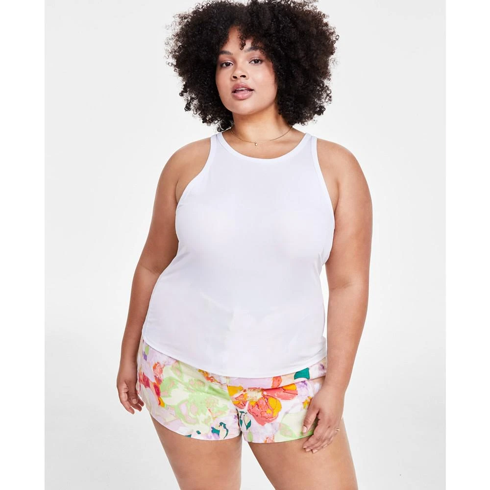 Bar III Trendy Plus Size Ribbed Tank Top, Created for Macy's