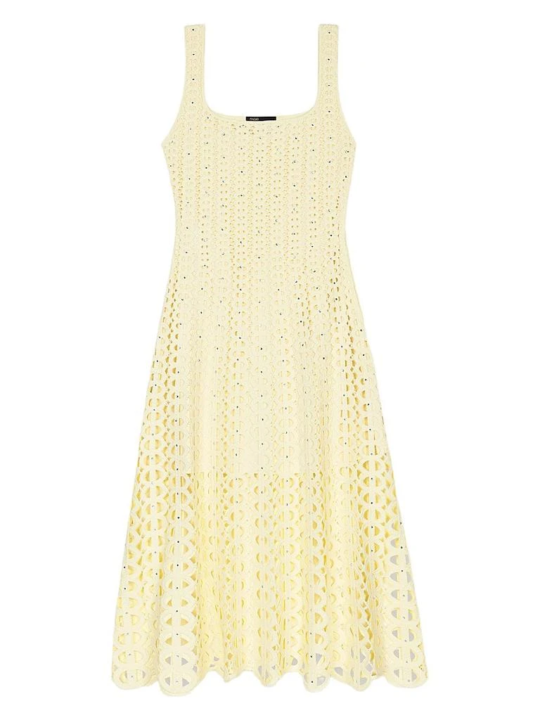 Rhinestone Crochet Maxi Dress  On Sale Now with Up to 31% Off | Discover  Exclusive Deals & Savings at BeyondStyle  Authentic Maje  squareneck|midi-length|a-line|Women's|sleeveless|solid|contemporary|dresses|women's  apparel|women's with Limited-Time ...