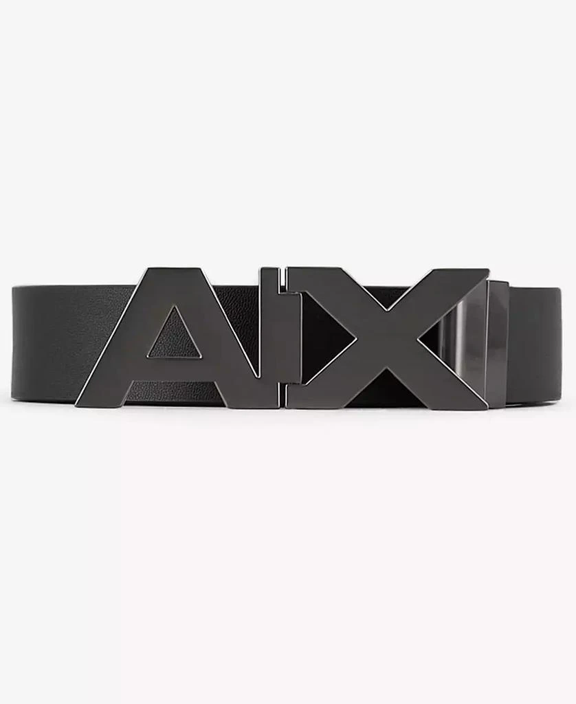 A|X Armani Exchange Men's Satin Metal Logo Reversible Belt 1