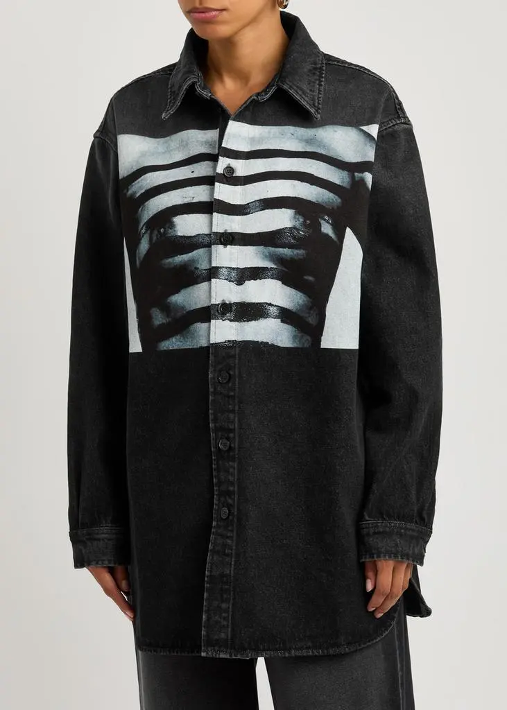 Jean Paul Gaultier Body Mariniére printed denim shirt 2