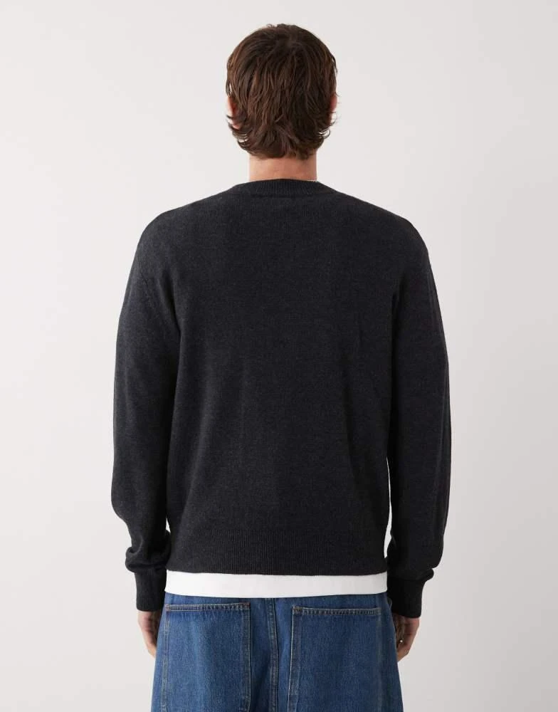Weekday Weekday premium wool blend jumper in black 3