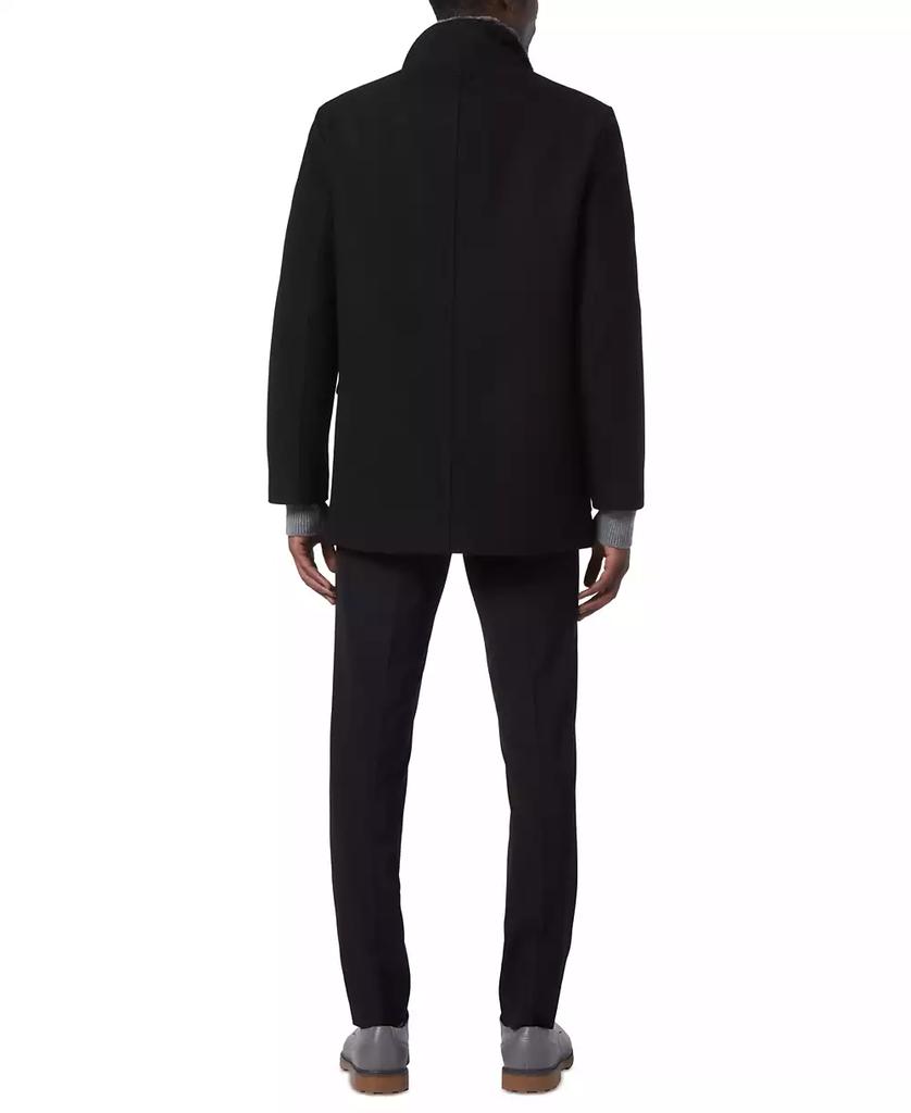 Marc New York by Andrew Marc Men's Brooks Melton Wool Car Coat with Faux Fur Collar