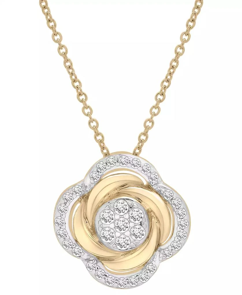 Macy's 2-Pc. Set Diamond Pendant Necklace & Earrings (1/2 ct. t.w.) in 14k Gold-Plated Sterling Silver, Exclusively at Macy's 5
