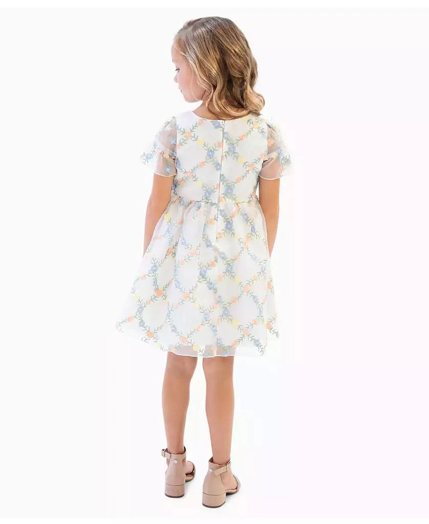 Rare Editions Toddler Girls 3D Floral Embroidered Social Dress 3