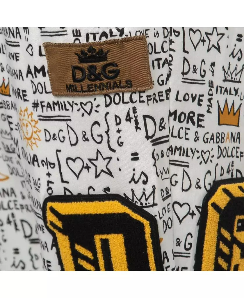 Pre-Owned Dolce & Gabbana Women's White Printed Cotton Knit Joggers 5