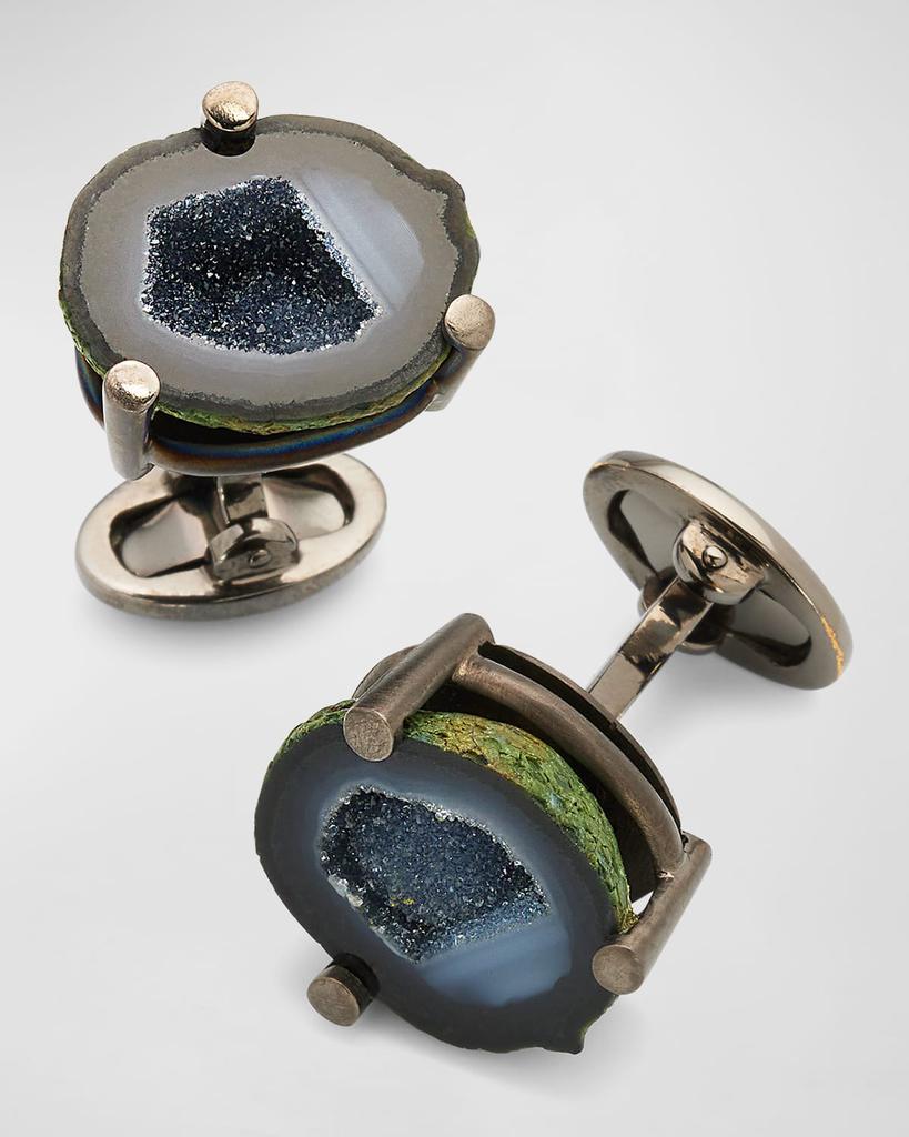 Jan Leslie Men's Druzy Crystallized Gemstone Cufflinks